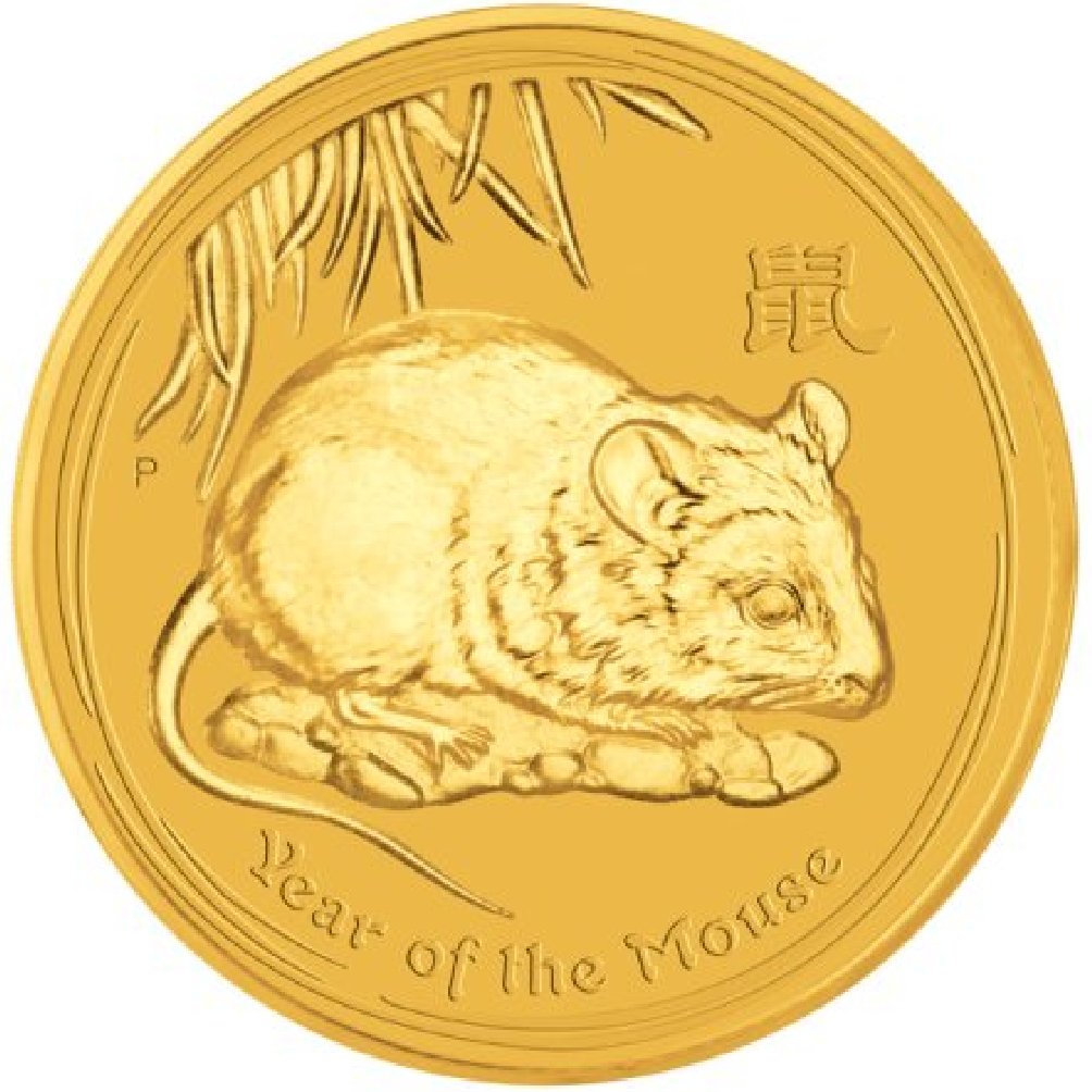 2008 Australian Gold Lunar Bullion Coin - Year of the Mouse - Series II - Reverse Side