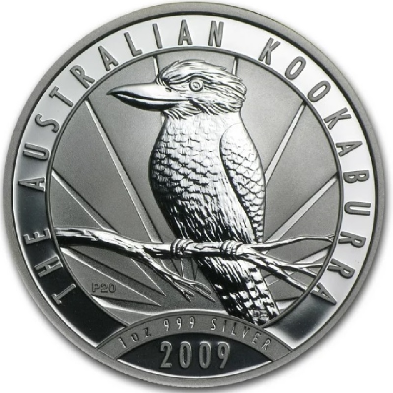 2009 1oz. Australia Kookaburra Silver bullion coin - reverse side