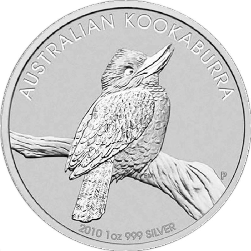 2010 1oz. Australia Kookaburra Silver bullion coin - reverse side