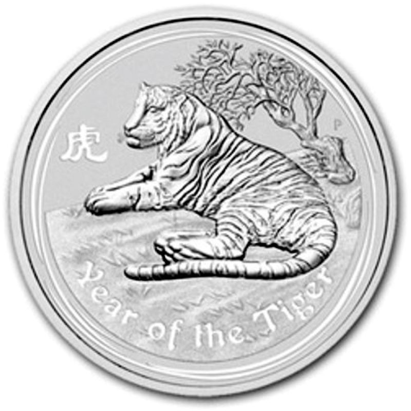 2010 1oz. Australia Lunar Silver bullion coin - Year of the Tiger - Series II - Reverse side