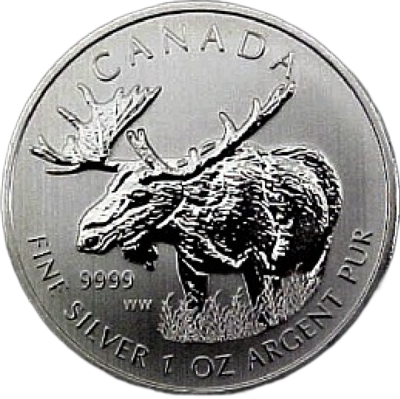 2012 - 1oz. Canadian Moose bullion Coin - Reverse Side