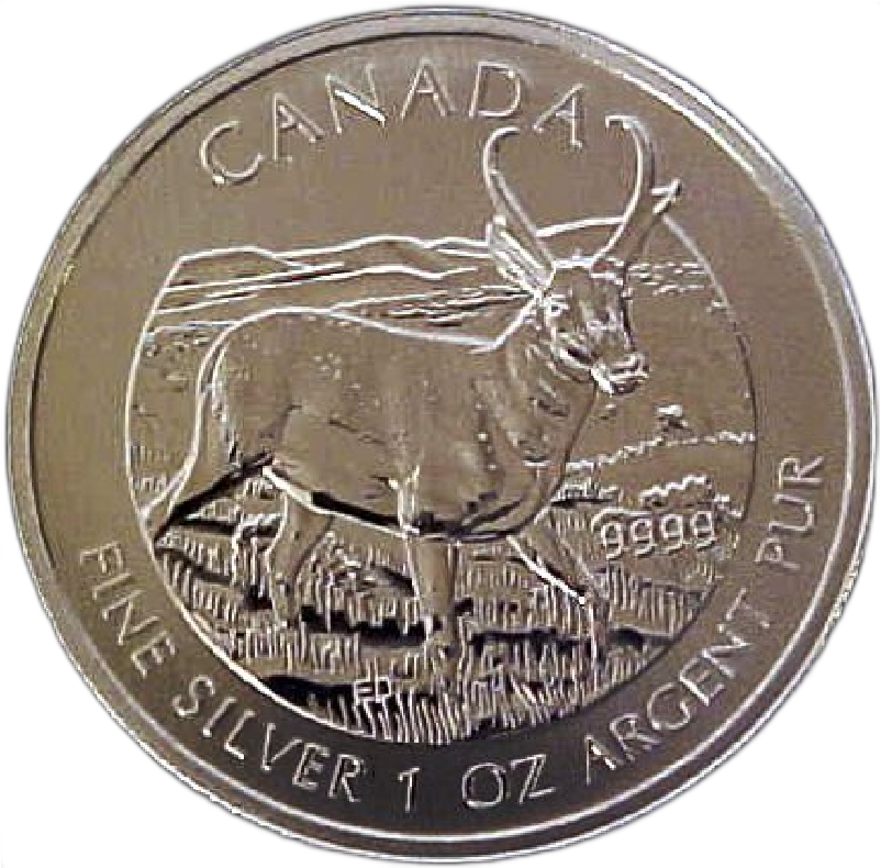 2013 - 1oz. Canadian Antelope bullion Coin - Reverse Side