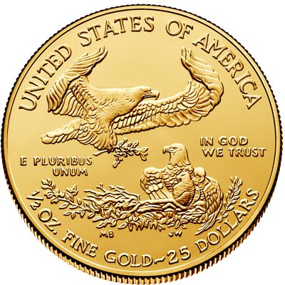 half oz american eagle gold bullion coin rev