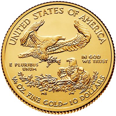 quarter oz american eagle gold bullion coin obv