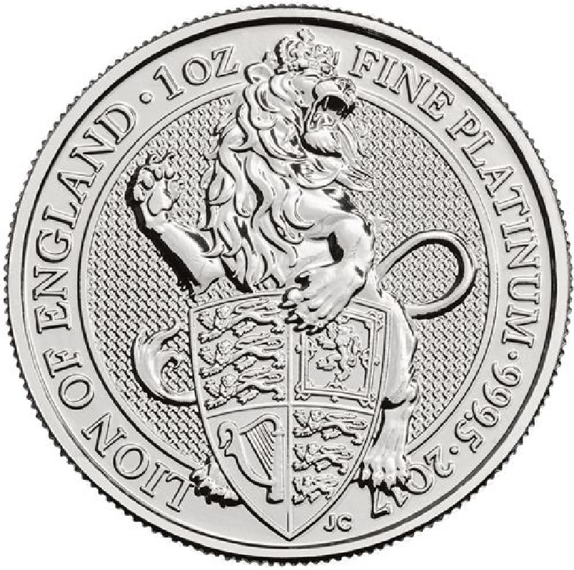 1oz. Platinum Queen's Beasts Lion of England