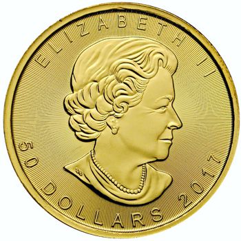 1/2 oz. Canadian Gold Maple Leaf bullion coin - reverse