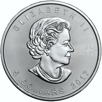 1 oz. - SILVER Canadian Maple Leaf - obverse