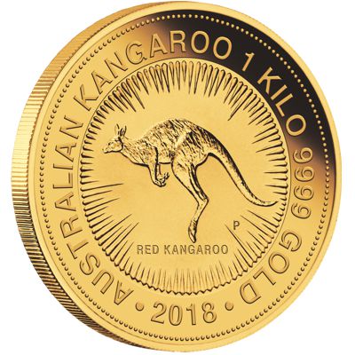 one kilo gold kangaroo - reverse side