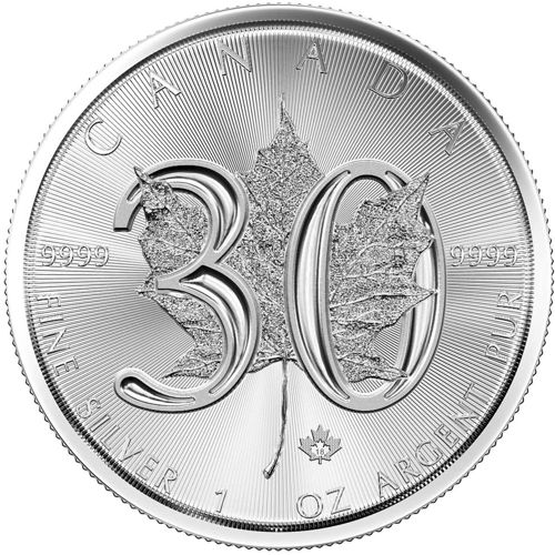 30th anniversary silver maple leaf