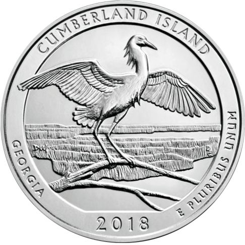 2018 - America the Beautiful 5 oz. Silver Cumberland Island - Georgia - Reverse side