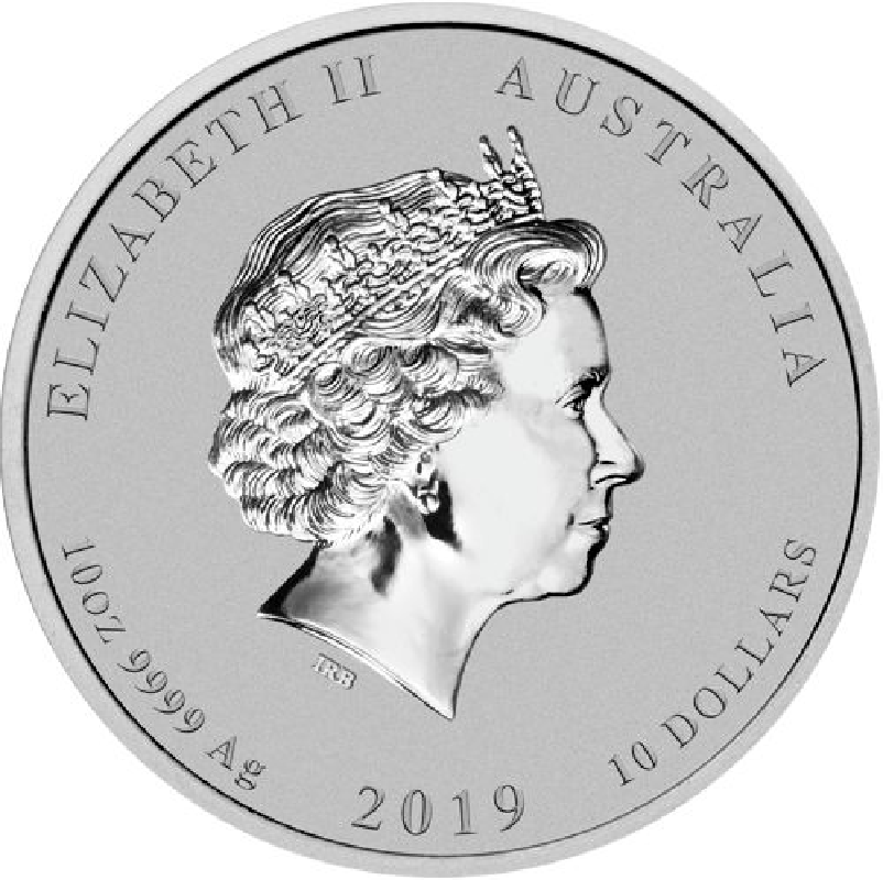 2019 - 10oz. Australian Lunar Silver Bullion Coin - Series II - Reverse side