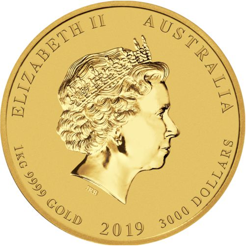 2019 - 1 kilo. Australian Gold Lunar Bullion Coin - Series II - Year of the Pig - Obverse Side
