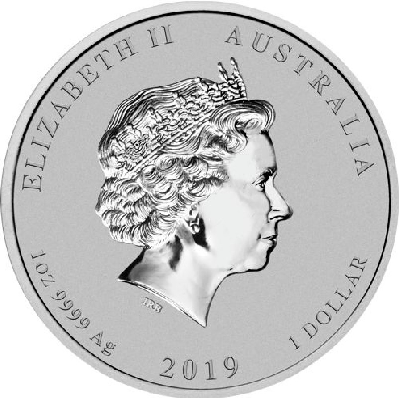 2019 1oz. Australia Lunar Silver bullion coin - Year of the Pig - Series II - Obverse side