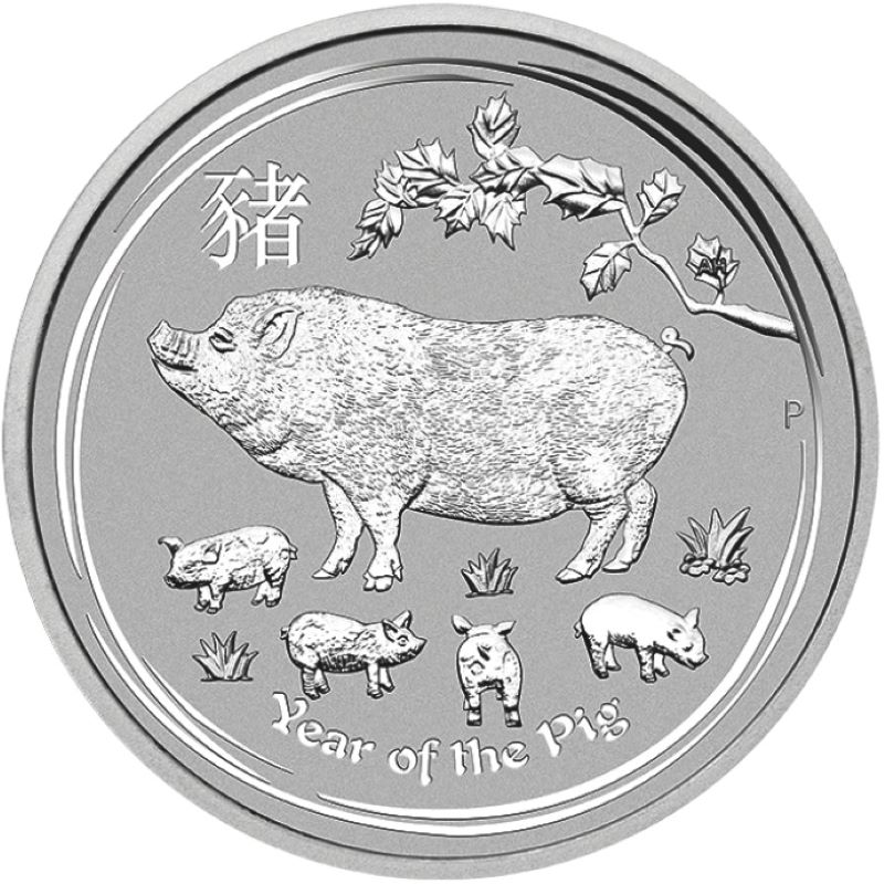 2019 1oz. Australia Lunar Silver bullion coin - Year of the Pig - Series II - Reverse side