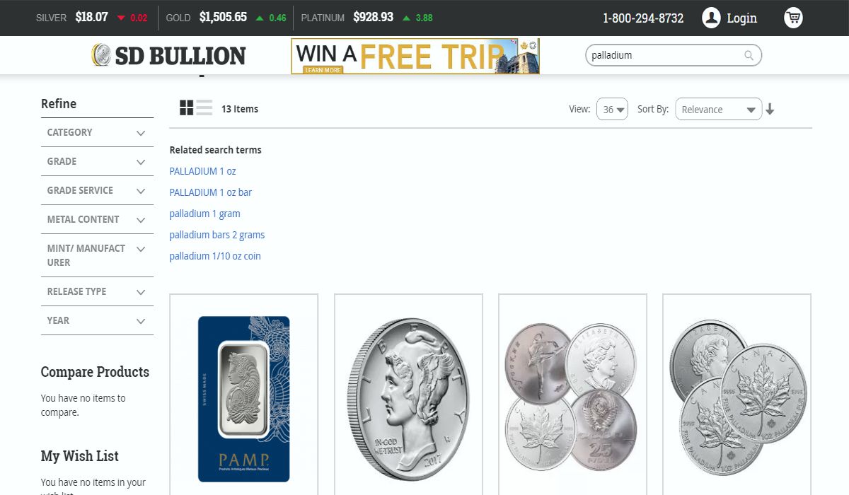 SD Bullion palladium