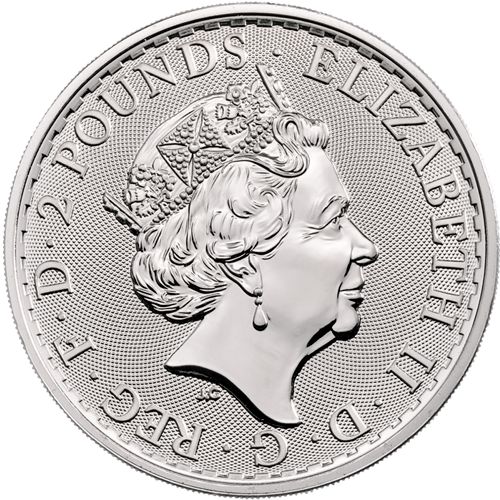 1 oz. Silver Britannia bullion coin - obverse side