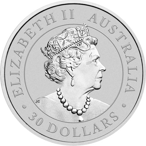 2023 - 1 kilo. Australian Silver Kookaburra Bullion Coin - Obverse side