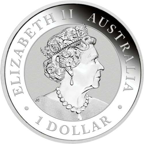 2023 1oz. Australian Kookaburra silver bullion coin - reverse side