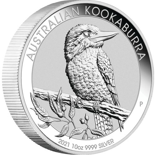 ten oz silver kookaburra - reverse side