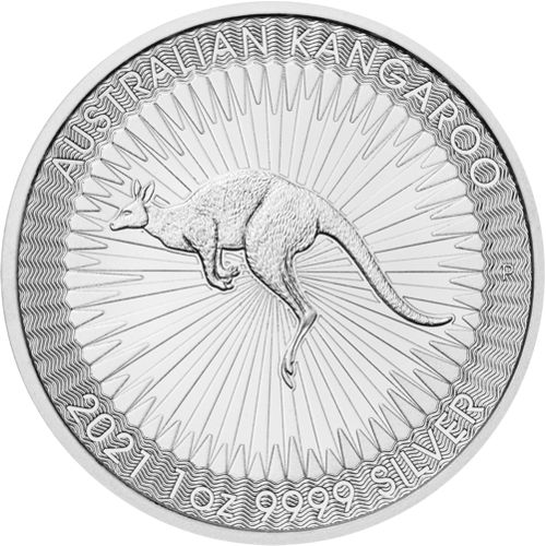 1oz. Silver Kangaroo on Edge REV