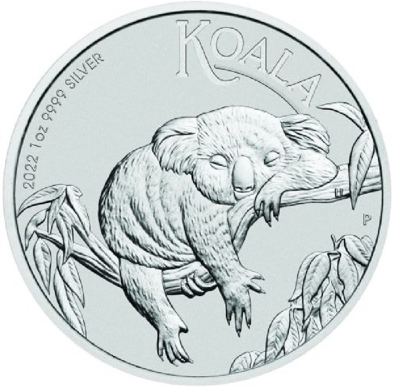 2022 1oz. Australian Koala Silver Bullion Coin - reverse side