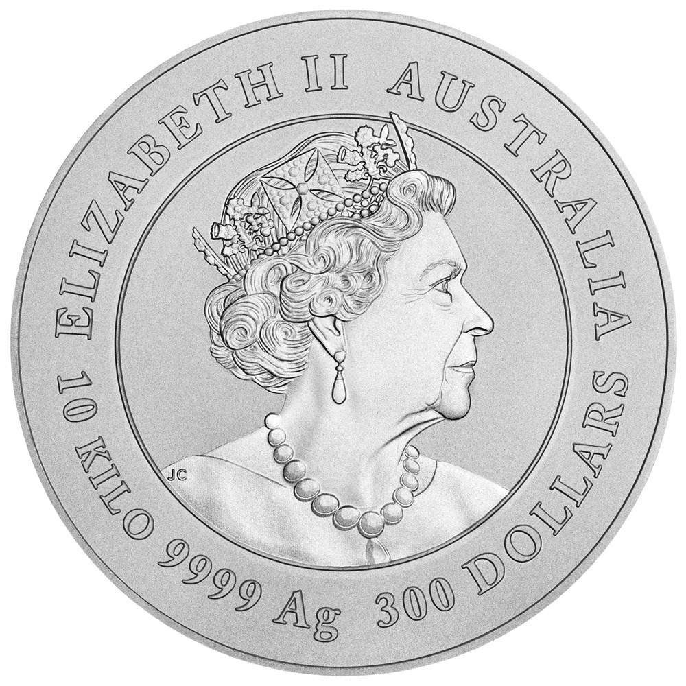 2024 10 kilo Australian Lunar Silver Bullion Coin - Year of the Dragon - Series III - Obverse Side