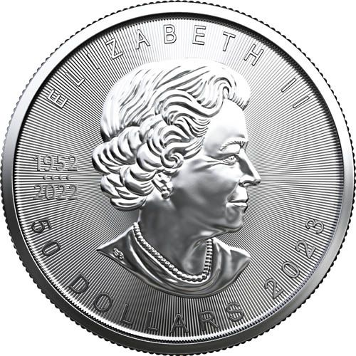 2023 1oz. Platinum Maple Leaf bullion coin OBV