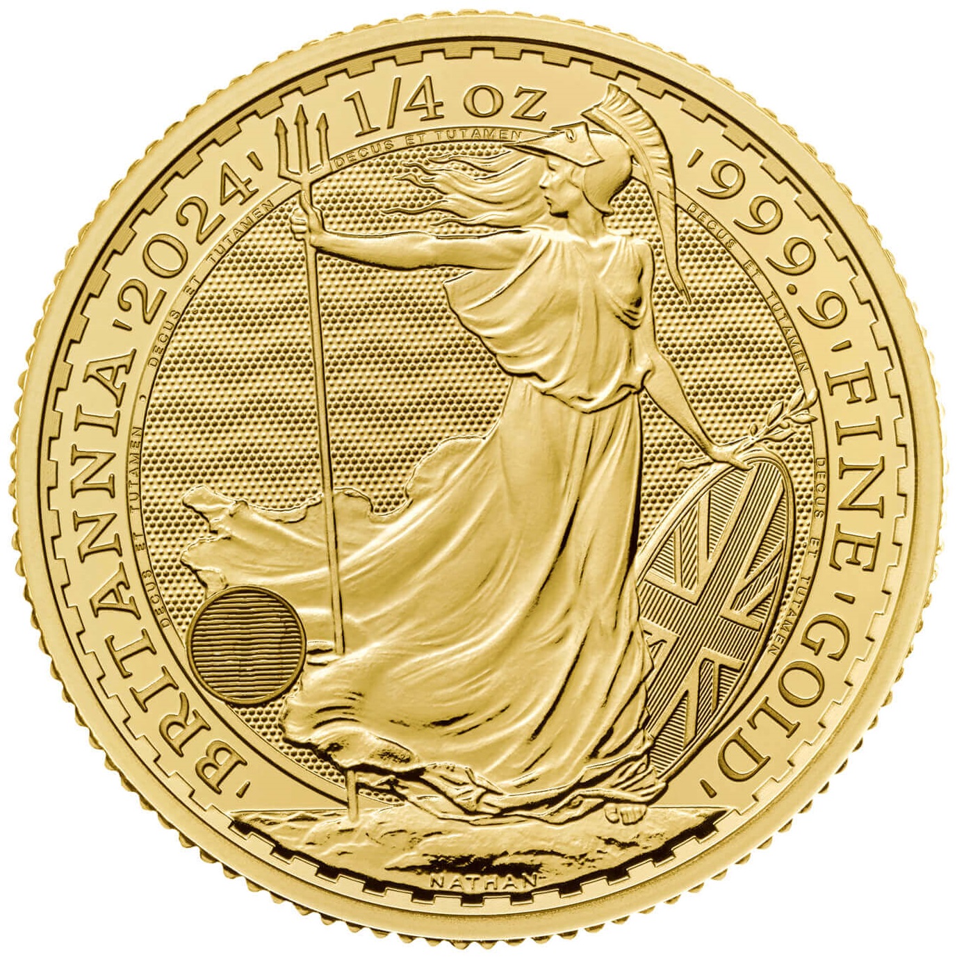 2024 1/4 oz. Gold Britannia bullion coin - reverse side