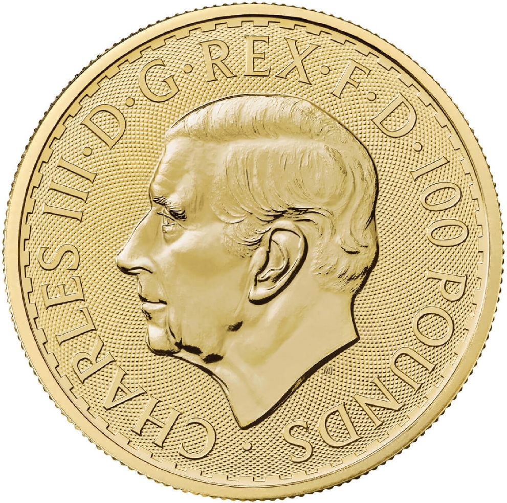 1oz. Gold Britannia bullion coin - obverse side