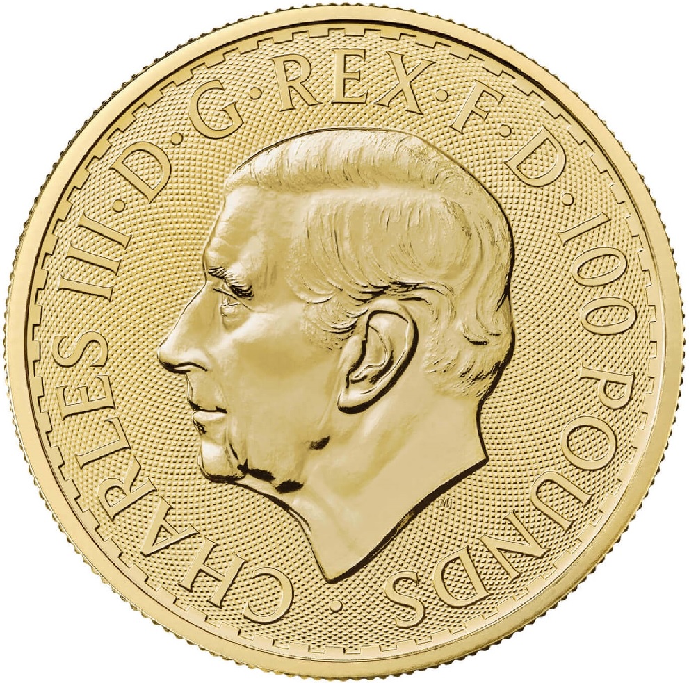 1oz. Gold Britannia bullion coin - obverse side