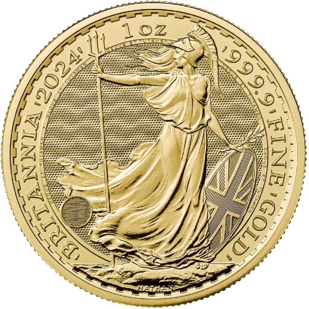 1oz. Gold Britannia bullion coin - reverse side