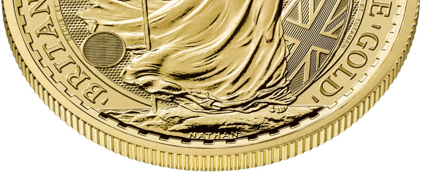 Reeded Edge of the Gold Britannia bullion coin