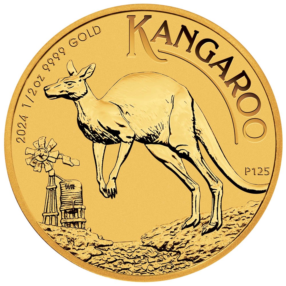 2024 1/2 oz. Gold Australian Kangaroo - Reverse side