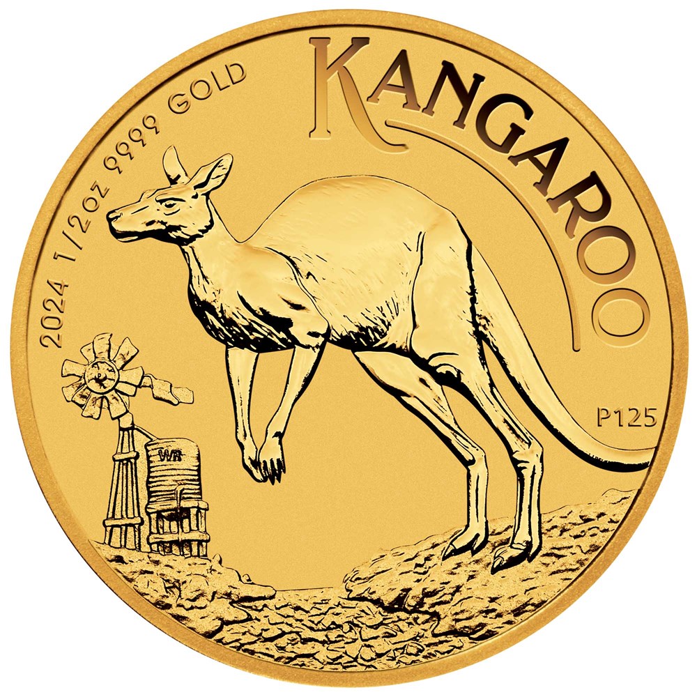 2024 1/2 oz. Gold Australian Kangaroo - Reverse side