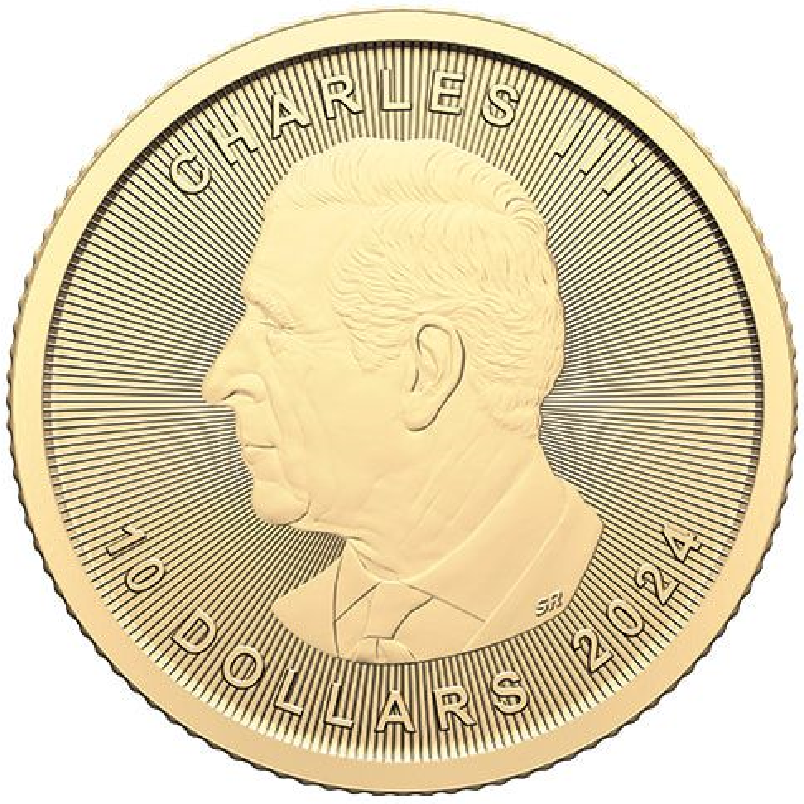 2024 1/4 oz. Canadian Gold Maple Leaf bullion coin - obverse side