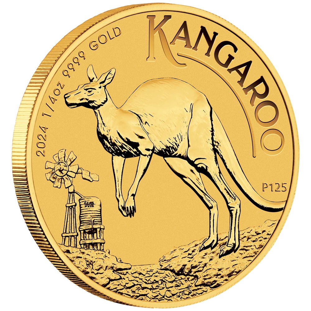 2024 1/10 oz. Gold Australian Kangaroo - Reverse side