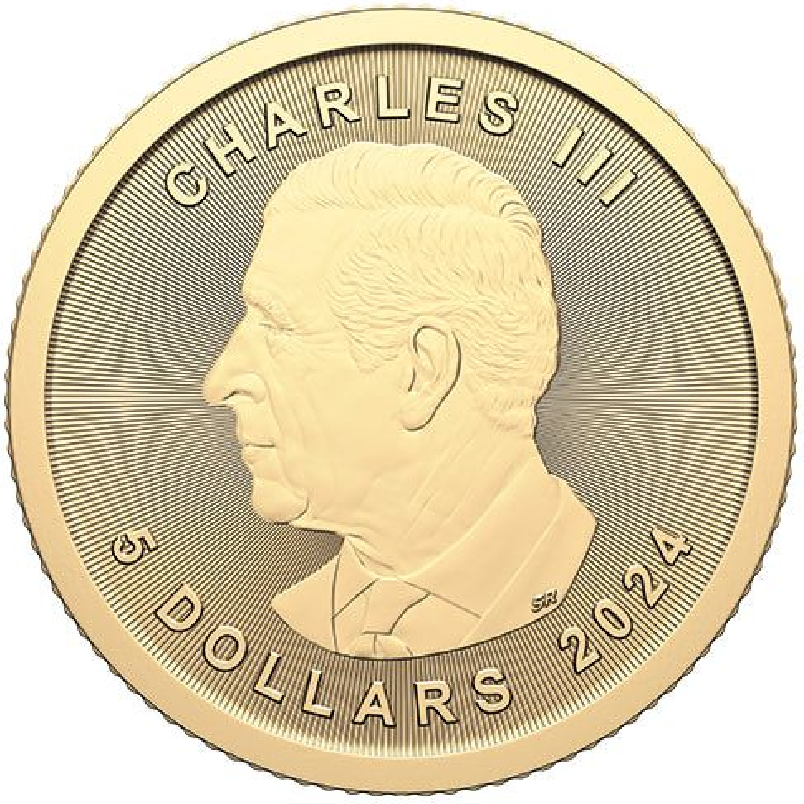 2024 1/10 oz. Canadian Gold Maple Leaf bullion coin - obverse