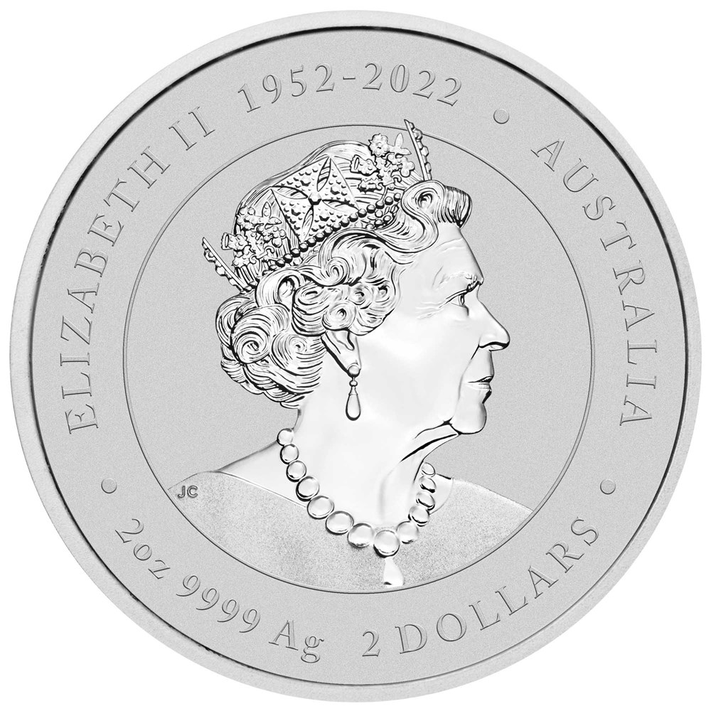 2024 2oz. Australia Lunar Silver bullion coin - Year of the Dragon - Series III - Obverse side