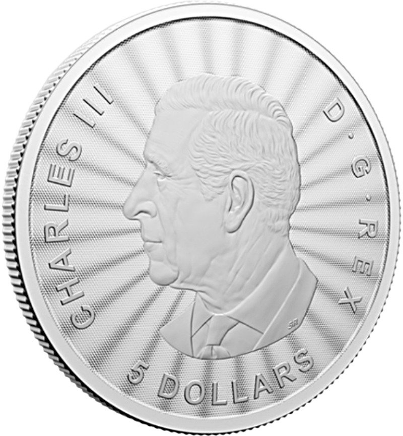 2024 - 1oz Silver Majestic Polar Bear Premium Bullion Coin - Obverse side - showing Edge