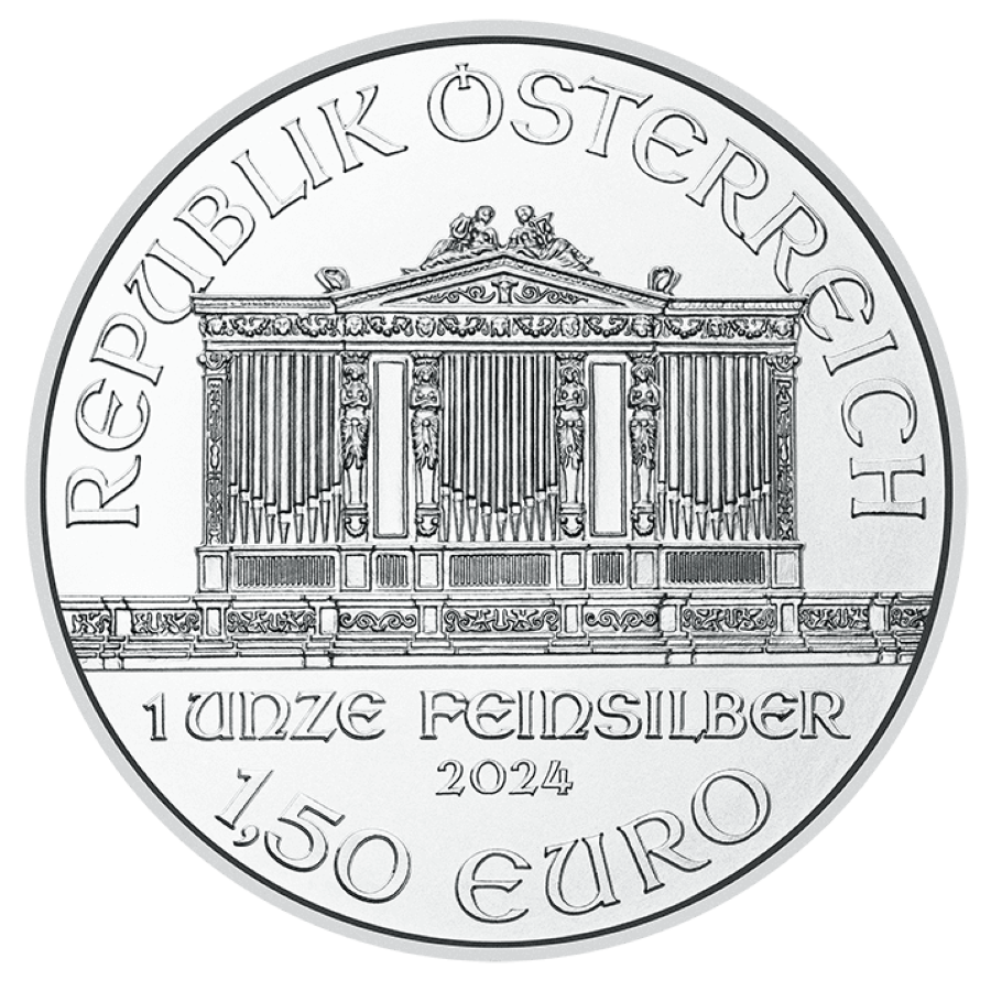 2024 - 1 oz. Austrian Silver Philharmonic Bullion Coin - Obverse Side