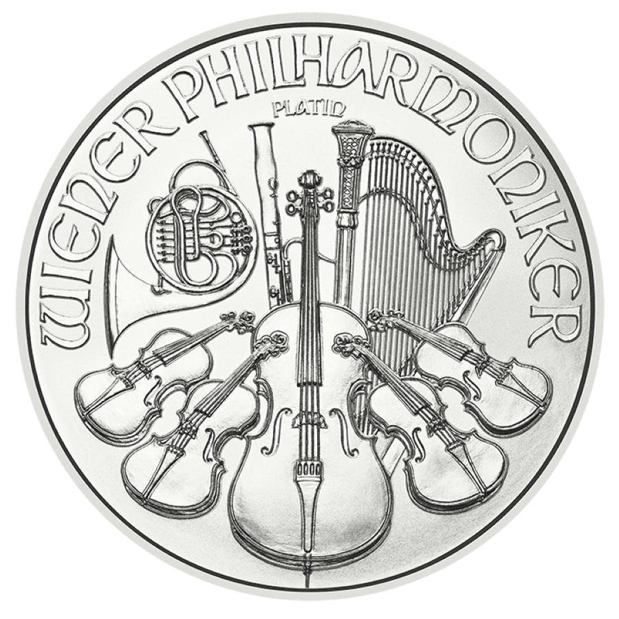 2024 - 1oz. Platinum Austrian Philharmonic Bullion Coin - Reverse side