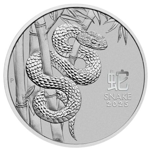 2025 1oz. Australian Lunar Platinum bullion coin - Series III - Year of the Snake - Reserve side