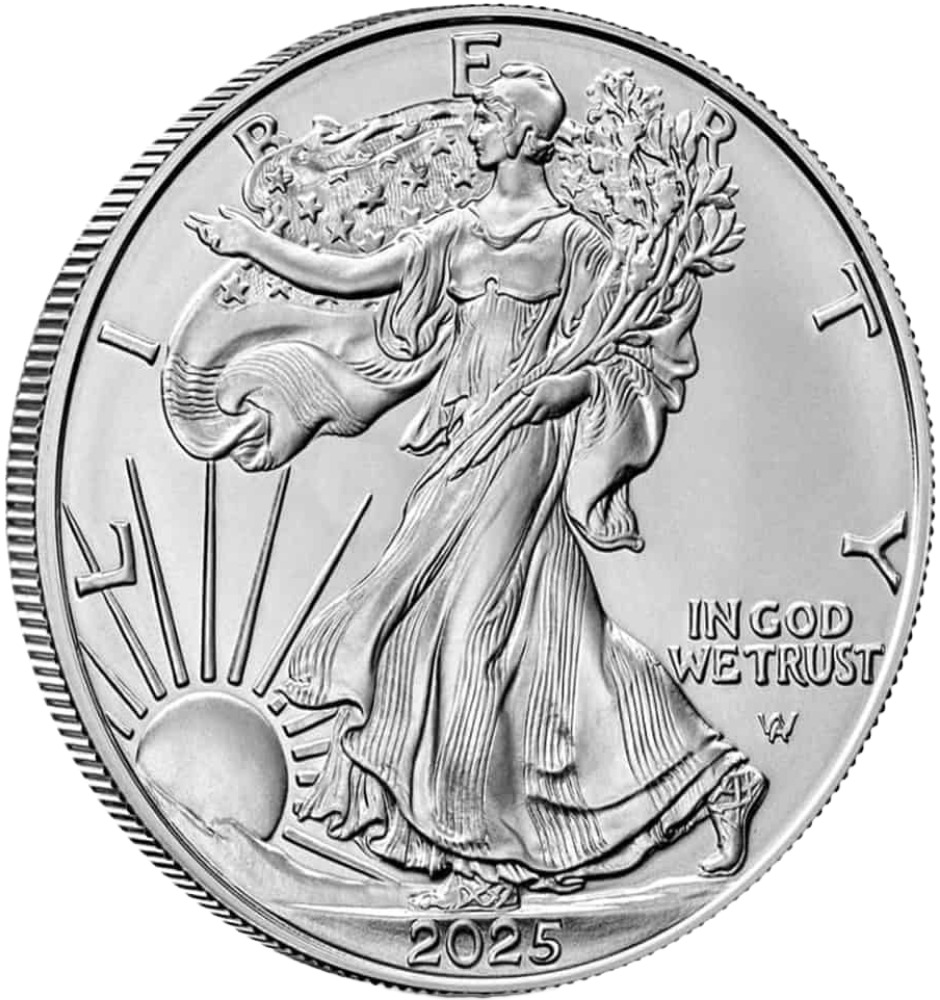 1 oz. American Silver Eagle - Obverse side (Type II)