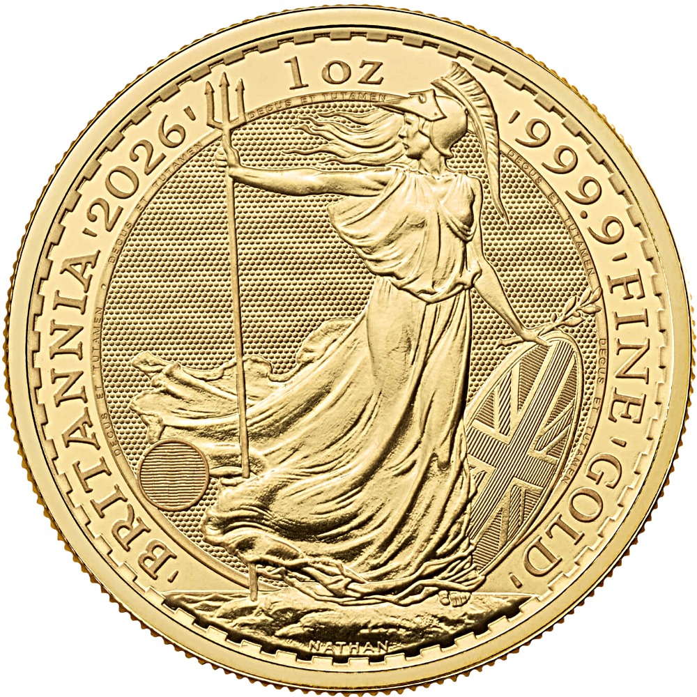 Gold Britannia 1oz. Gold Britannia bullion coin - reverse side