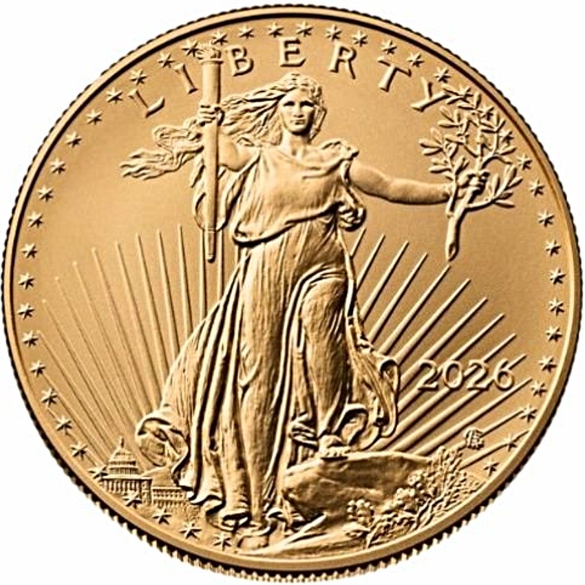 2026 1oz American Eagle Gold Bullion Coin - obverse side (Type II)