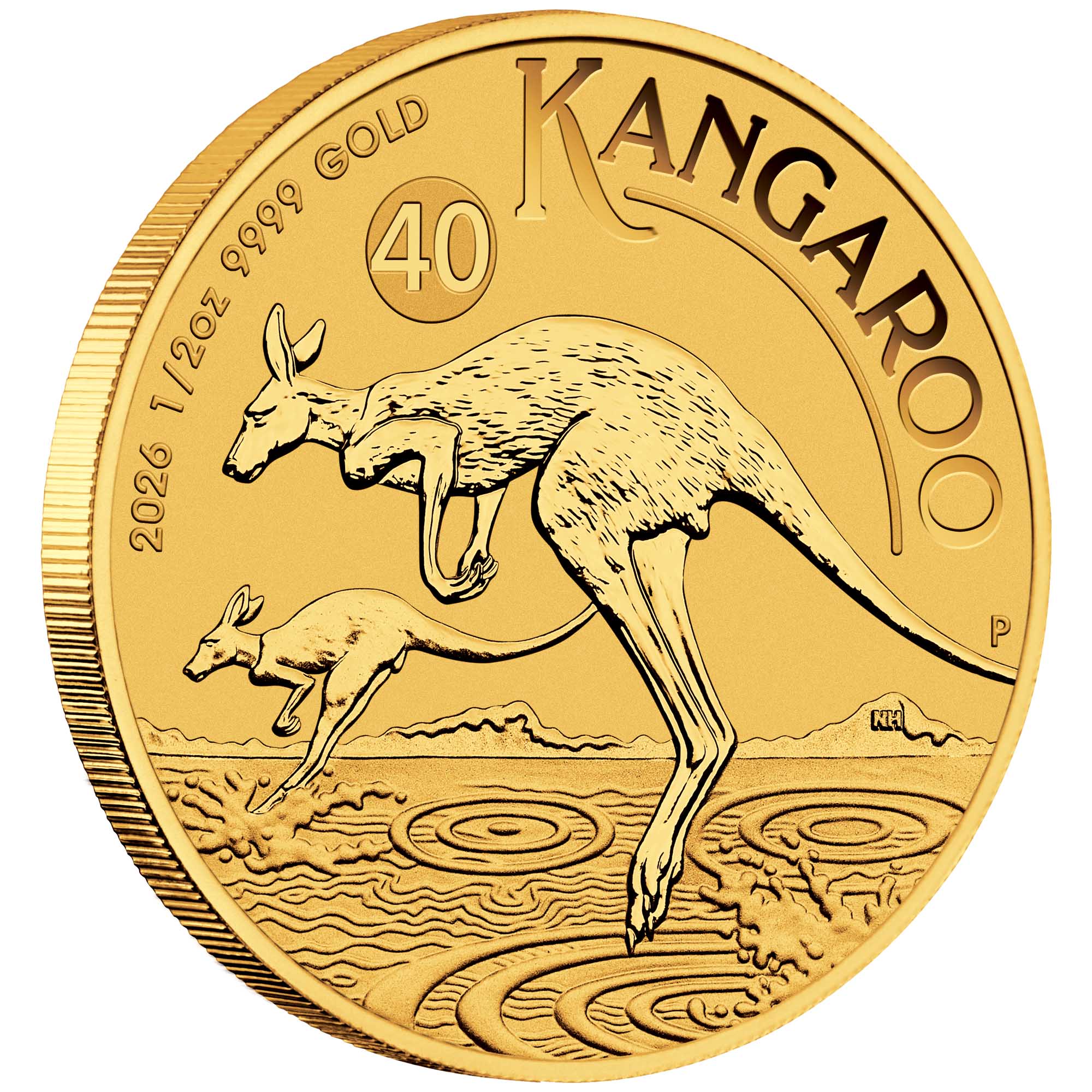 2026 1/2 oz. Gold Australian Kangaroo - Reverse side