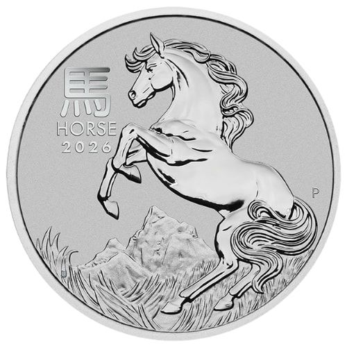 2026 1oz. Australian Lunar Platinum bullion coin - Year of the Horse - Series III - Reserve side