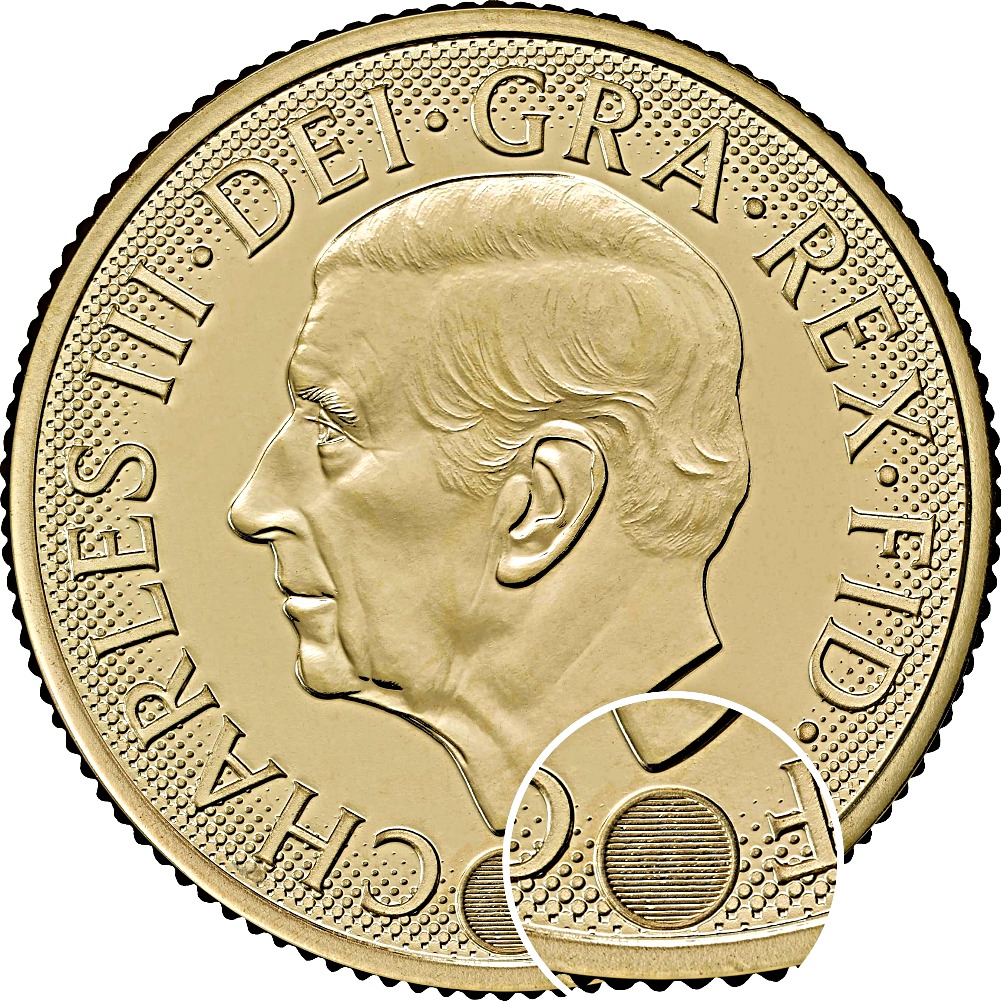 2026 Great Britain (UK) - Full Gold Sovereign Bullion Coin - obverse side with Enhanced Latent Image