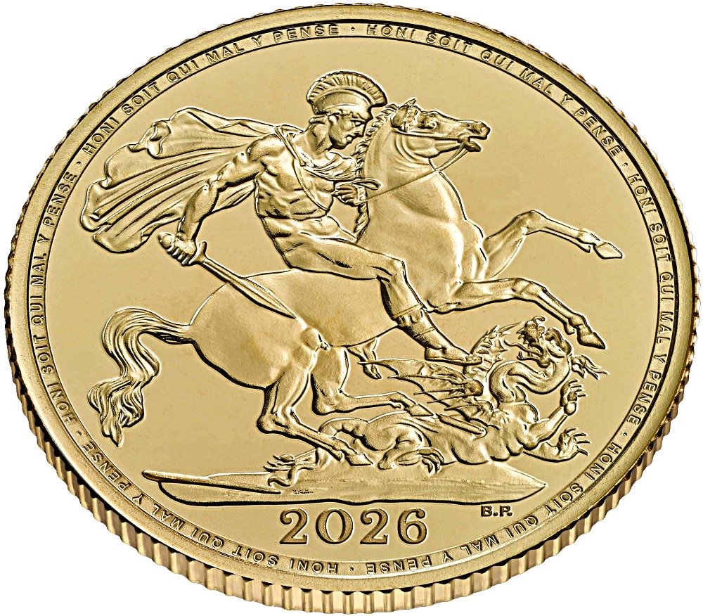 2026 Full Sovereign Gold Bullion Coin - Reverse Side showing Edge