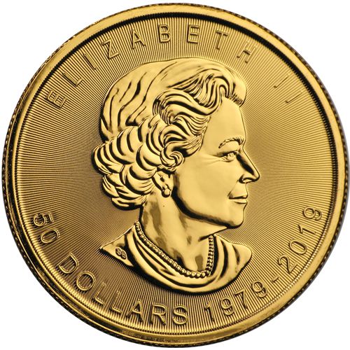 2019 - 1oz. 40th Anniversary Gold Maple Leaf Bullion Coin - Obverse Side